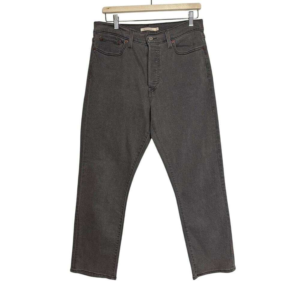 Levi’s Wedgie Straight Ankle Jeans Women's Sz 31x28 Gray Cosmic Comet Button Fly